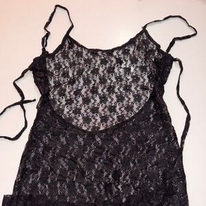 Sheer Blackless Lace Dress